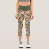 TWEETY™ Floral Embroidery Pattern Capri Leggings (Vorderseite)