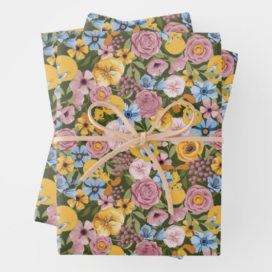 TWEETY™ Floral Embroidery Pattern Geschenkpapier Set (Beispiel)