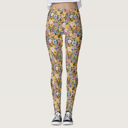 TWEETY™ Floral Embroidery Pattern Leggings (Vorderseite)