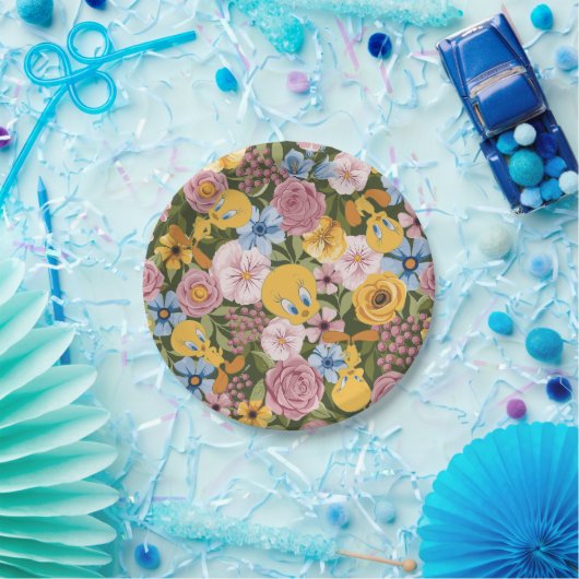 TWEETY™ Floral Embroidery Pattern Pappteller (Party)