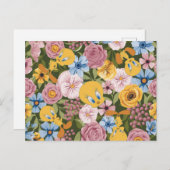 TWEETY™ Floral Embroidery Pattern Postkarte (Vorne/Hinten)
