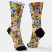 TWEETY™ Floral Embroidery Pattern Socken (Gewinkelt)
