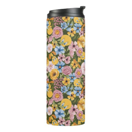 TWEETY™ Floral Embroidery Pattern Thermosbecher (Nach links gedreht)