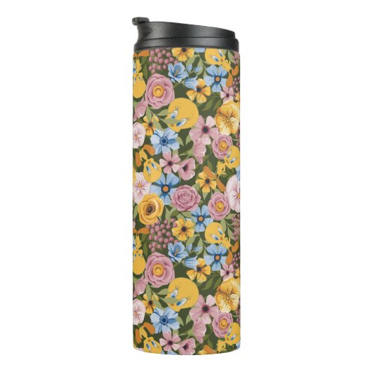 TWEETY™ Floral Embroidery Pattern Thermosbecher (Nach rechts gedreht)