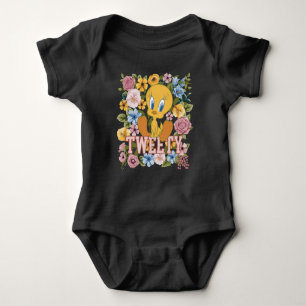 TWEETY™ Florale Stickerei Grafik Baby Strampler