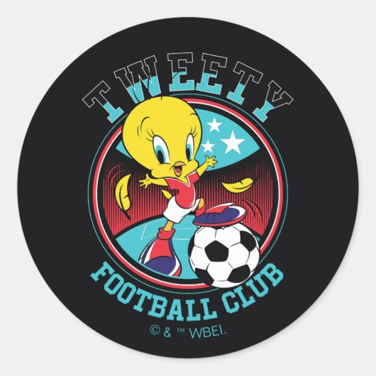 TWEETY™ Football Club Badge Runder Aufkleber (Vorderseite)