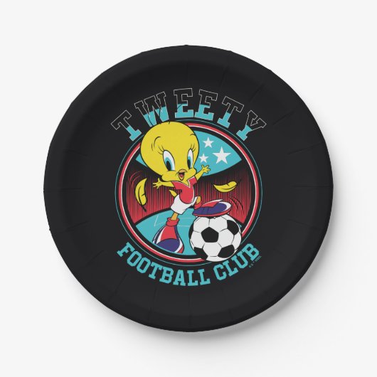 TWEETY™ Fußballclub-Abzeichen Pappteller (Vorderseite)