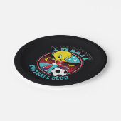 TWEETY™ Fußballclub-Abzeichen Pappteller (Schrägansicht)