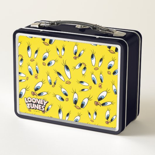 TWEETY™-Gesichtspattern Metall Brotdose (Rückseite)