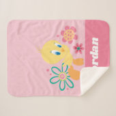 Tweety Green Line Blume Sherpadecke (Vorderseite (Horizontal))
