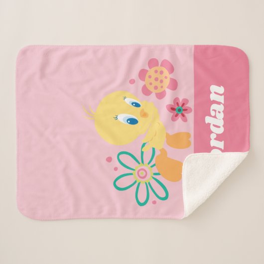 Tweety Green Line Blume Sherpadecke (Vorderseite (Horizontal))