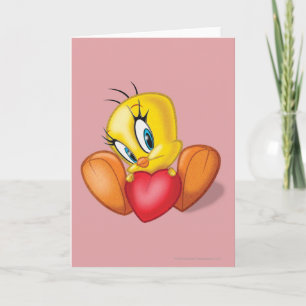 Tweety hält Herz Karte