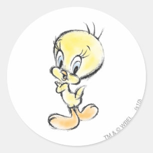TWEETY™ - Handgemacht Runder Aufkleber