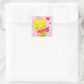 TWEETY™ Hearts Quadratischer Aufkleber (Tasche)