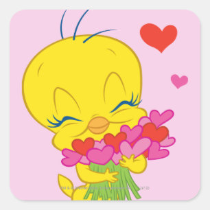 TWEETY™ Hearts Quadratischer Aufkleber
