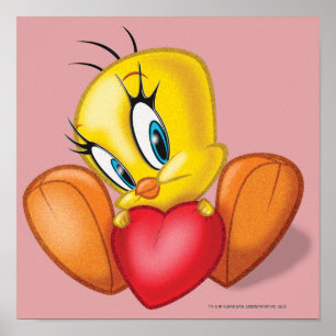 Tweety Holding Heart Poster