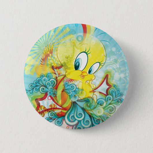 TWEETY™ In Blauwelle Button (Vorderseite)