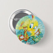 TWEETY™ in Blue Wave Button (Vorne & Hinten)