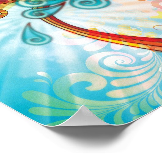 Tweety in Blue Wave Poster (Ecke)