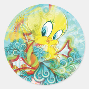 TWEETY™ in Blue Wave Runder Aufkleber