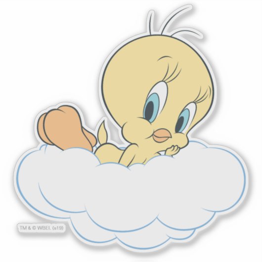 TWEETY™ in der Wolkendecke Pose Aufkleber (Vorderseite)