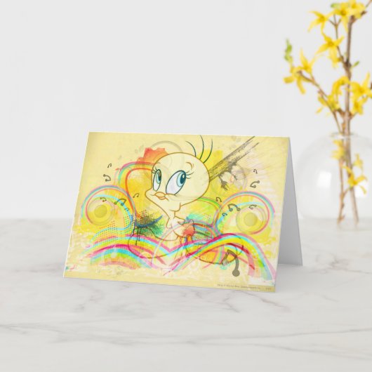Tweety in Rainbows Karte (Gelbe Blume)