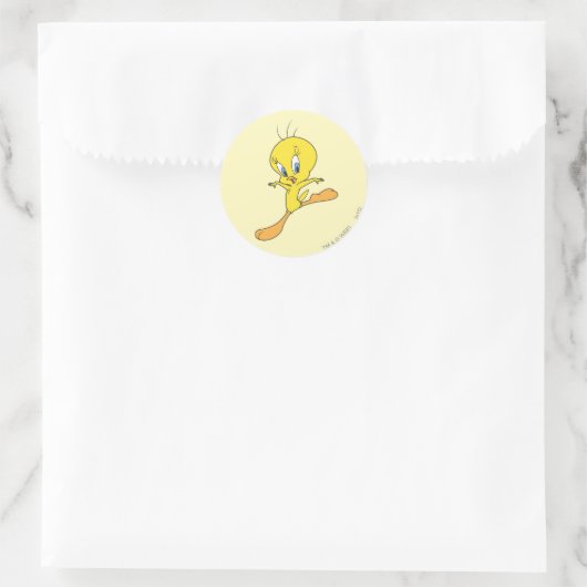 TWEETY™ Landing Runder Aufkleber (Tasche)