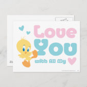 Tweety "Liebe You with All my Heart" Postkarte (Vorne/Hinten)