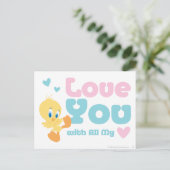 Tweety "Liebe You with All my Heart" Postkarte (Stehend Vorderseite)