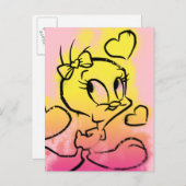 TWEETY™ mit Herz Postkarte (Vorne/Hinten)