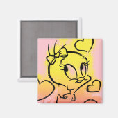 TWEETY™ mit Herzen Magnet (Vorderseite/Rückseite)