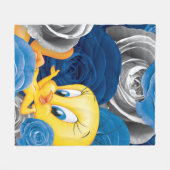 TWEETY™ mit Rose Fleecedecke (Vorderseite (Horizontal))