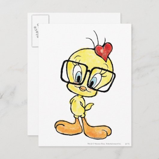 TWEETY™ Nerd Postkarte (Vorne/Hinten)