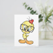 TWEETY™ Nerd Postkarte (Stehend Vorderseite)