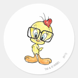 TWEETY™ Nerd Runder Aufkleber
