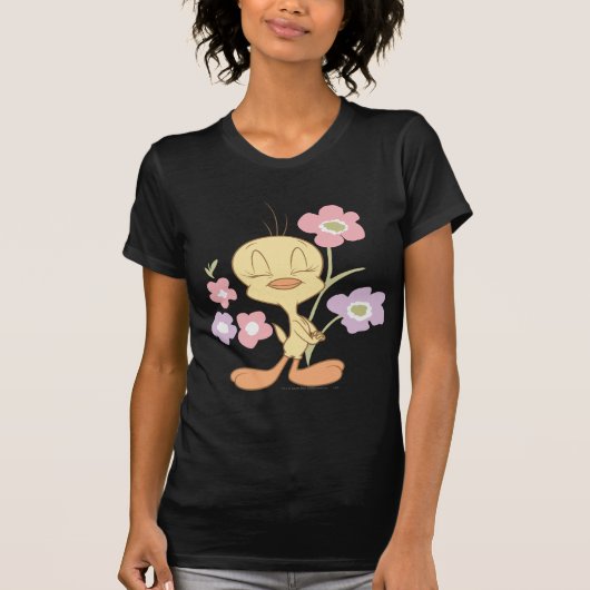 TWEETY™ Pink Purple Flowers T-Shirt (Vorderseite)