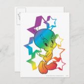 TWEETY™ Rainbow Stars Postkarte (Vorne/Hinten)