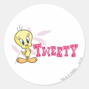 "TWEETY™" rosa Runder Aufkleber