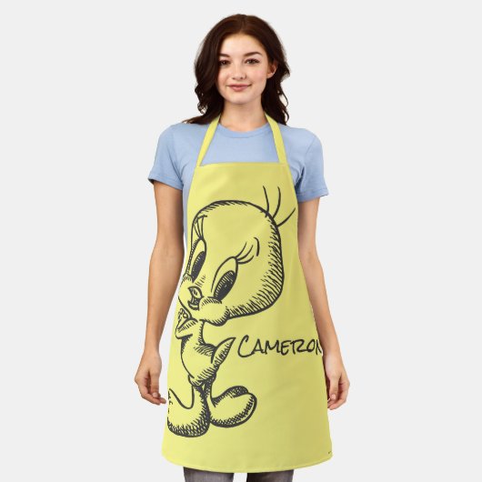 TWEETY™ Schönes Schwarz/Weiß Schürze (Getragen)