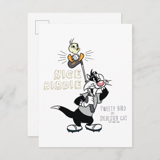 TWEETY™ & SYLVESTER™ Golfing - Nice Birdie Postkarte (Vorne/Hinten)