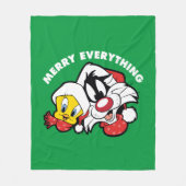 TWEETY™ & SYLVESTER™ "Merry Everything" Fleecedecke (Vorderseite)