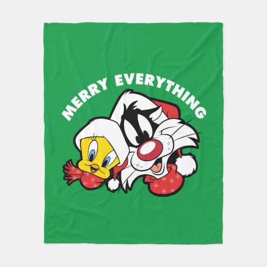 TWEETY™ & SYLVESTER™ "Merry Everything" Fleecedecke (Vorderseite)