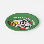 TWEETY™ & SYLVESTER™ "Merry Everything" Pappteller (Schrägansicht)