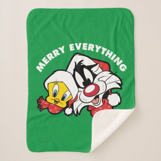 TWEETY™ & SYLVESTER™ "Merry Everything" Sherpadecke (Vorderseite)