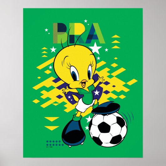 TWEETY™ Team Brasil Fußball-Grafik Poster (Vorne)