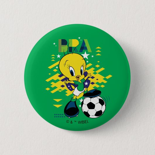 TWEETY™ Team Brasilien Fußball-Grafik Button (Vorderseite)
