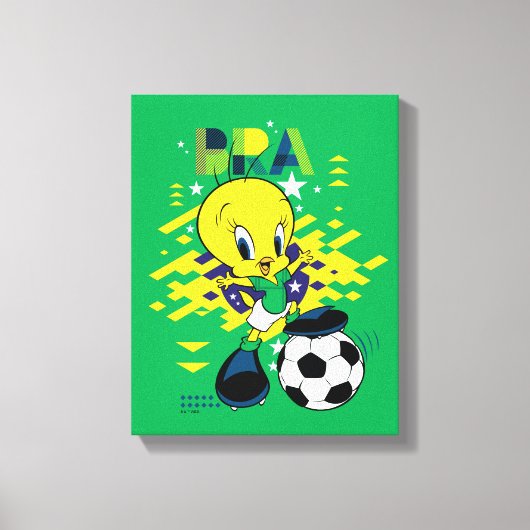 TWEETY™ Team Brazil Soccer Graphic Leinwanddruck (Vorderseite)