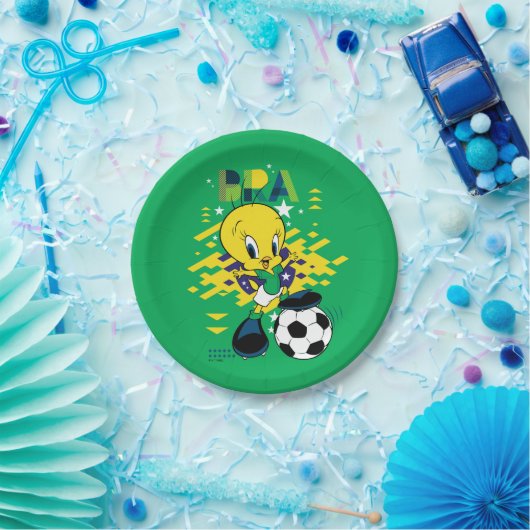TWEETY™ Team Brazil Soccer Graphic Pappteller (Party)