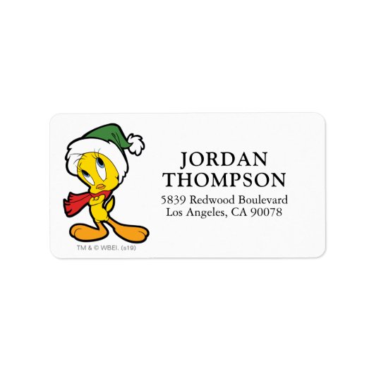 TWEETY™ Weihnachtsdenken Adressaufkleber (Vorne)