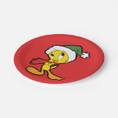 TWEETY™ Weihnachtsdenken Pappteller (Schrägansicht)